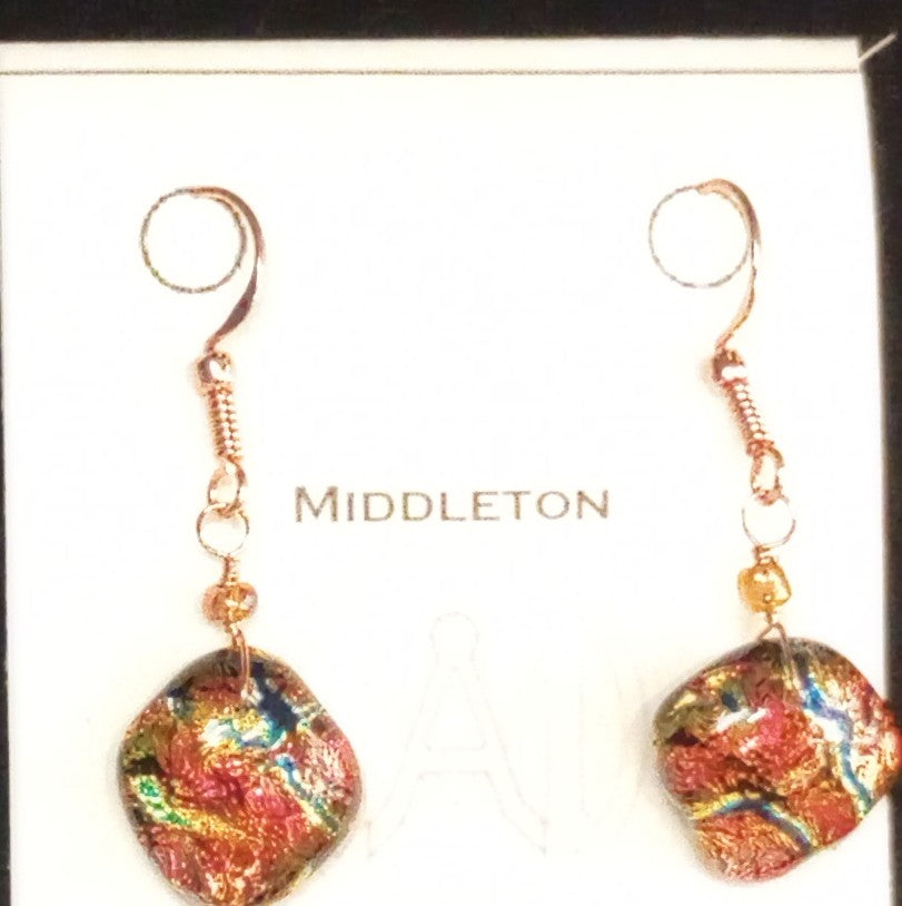 Orange Rippled Earrings