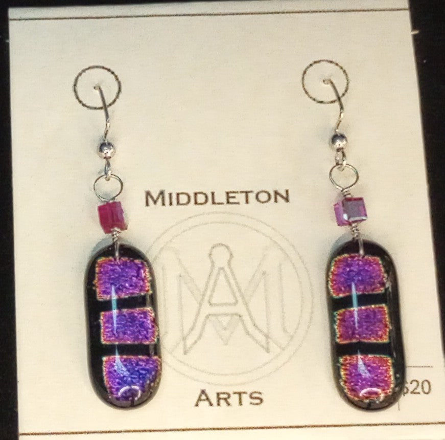 Magenta Square Earrings (large)