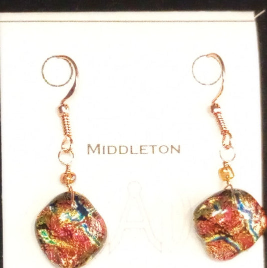 Orange Rippled Earrings