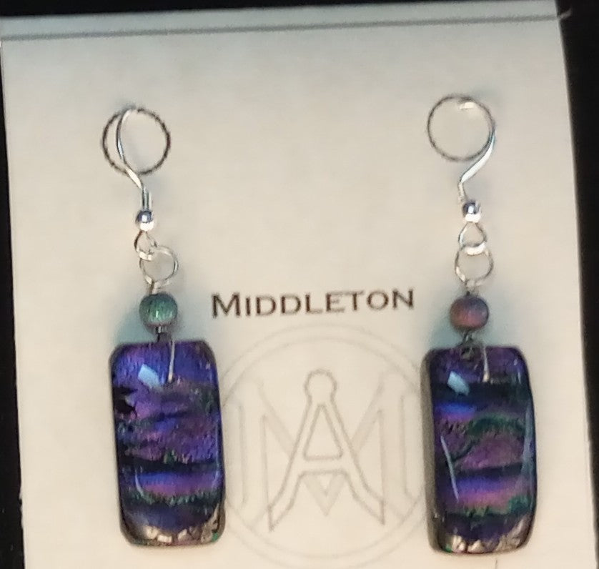 Purple Rippled Earrings