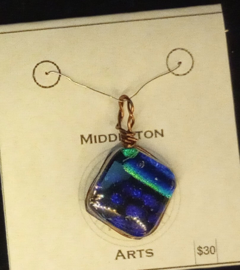 Blue Green Circles Pendant