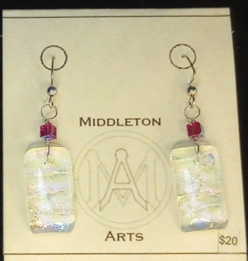 Rippled Pink Purple Earrings