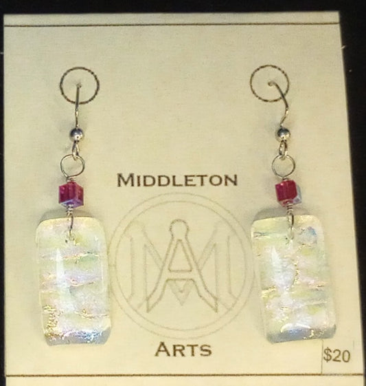 Rippled Pink Purple Earrings