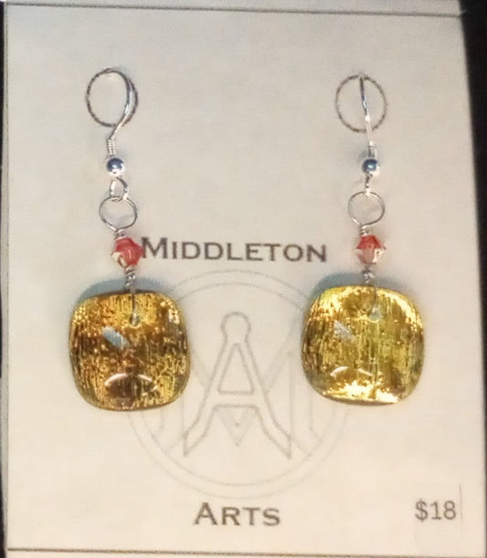 Textured Yellow Orange Earrings