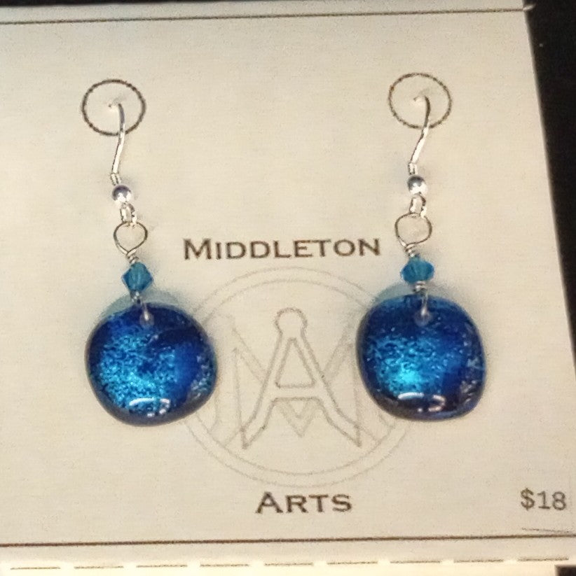 Blue Ocean Circle Earrings