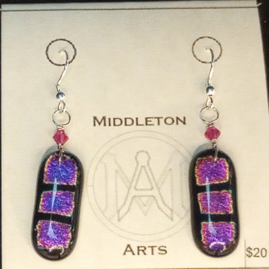 Magenta Square Earrings (large)