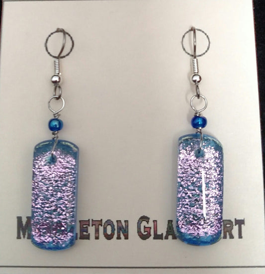 Pink Rectangle Earrings