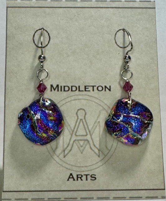 Aurora Neon Sunset Diamond-shaped Earrings