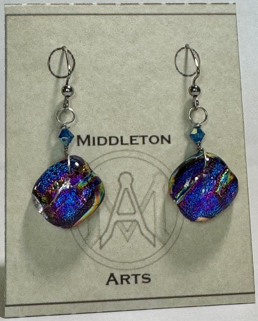 Aurora Neon Sunset Diamond-shaped Earrings