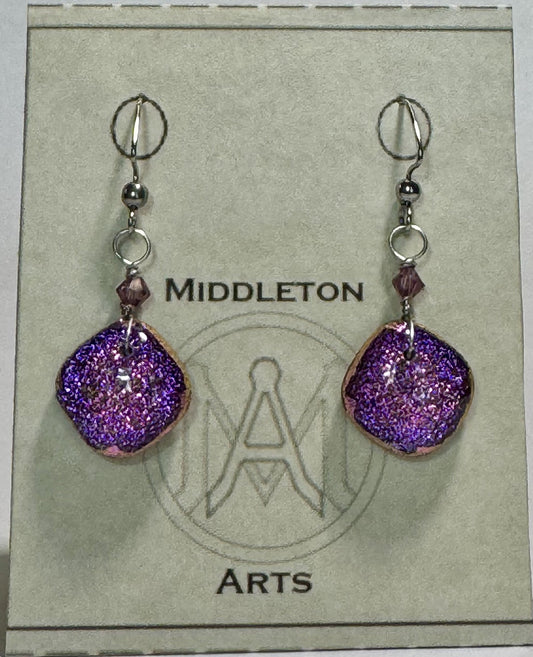 Pink Diamond-shaped Earrings