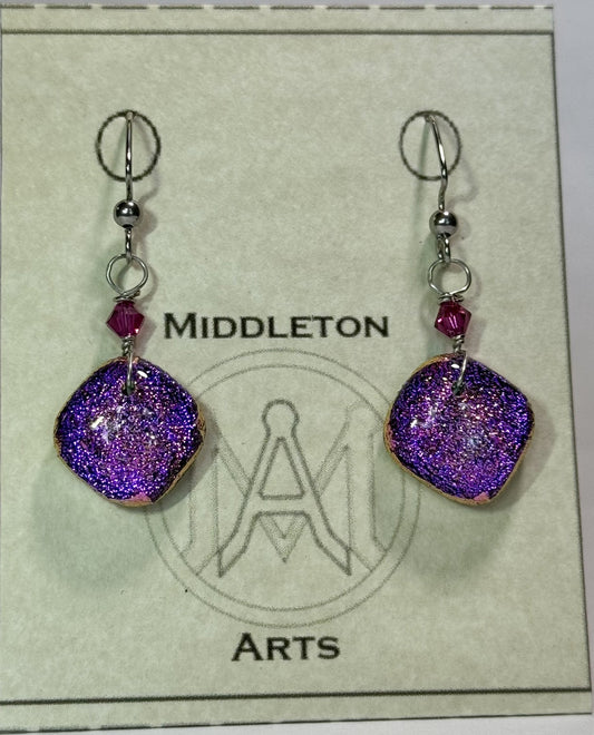 Pink Diamond-shaped Earrings