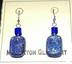 Blue Pattern Dichroic Earrings